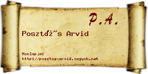 Posztós Arvid névjegykártya